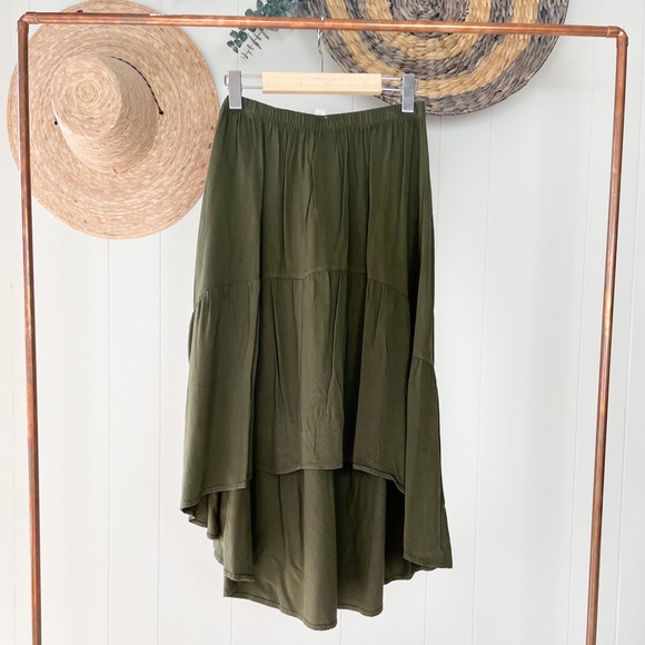 Garage Dresses & Skirts - Tiered Hi-Lo Viscose Skirt
